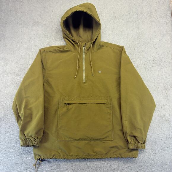 Brixton Patrol Anorak Jacket Men's Medium Olive Green 1/4 Zip Kangaroo Pocket - Picture 1 of 7